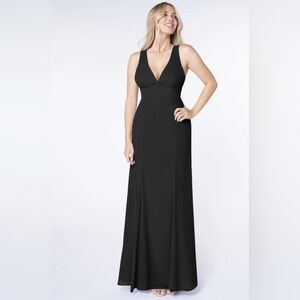 Azazie Christiana Bridesmaid dress Back Flowy V-Neck Pleated Chiffon Dress